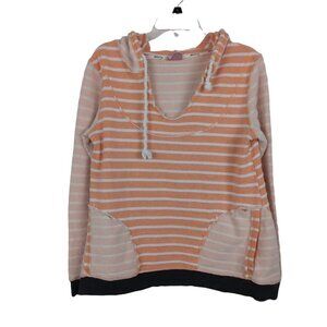 BKE Lounge | Distressed Raw Edge Stripe Hoodie | Size M